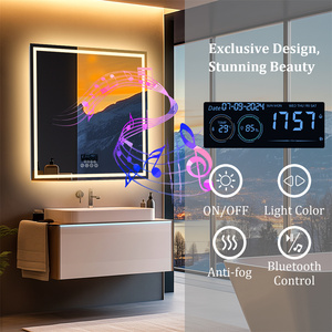 USA-Dropshipping Bluetooth LED Badezimmerspiegel, rahmenloser Kosmetikspiegel mit Antibeschlagfunktion und zwei Lautsprechern - Product Image 5