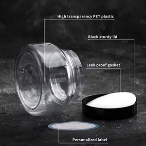 Clear Cosmetic Plastic Jars Empty PET Container Slant Shoulder Face Cream Jar With Lids - Product Image 6