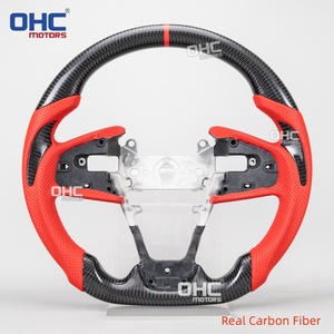 Volante LED de fibra de carbono en stock en EE. UU. para <span class=keywords><strong>Honda</strong></span> Civic 10.ª generación <span class=keywords><strong>Type</strong></span> <span class=keywords><strong>R</strong></span> FK8 2017-2021, completamente en cuero/fibra de carbono con hidroimpresión/embellecedores - Product Image 4