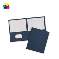 Carpeta de Presentación de Alta Calidad, 100% Papel Reciclado, con Recubrimiento UV, Tamaño Carta, Color Azul Marino, con Relieve, 230 g/m², 2 Bolsillos y 3 Cierres