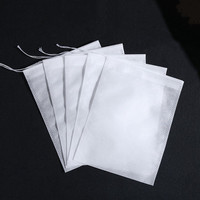 Sachets de thé biodégradables en stock avec cordon de serrage, filtre en tissu non tissé écologique, sachets de thé vides thermoscellables pour thé en vrac