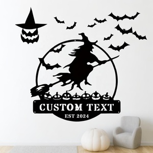 Vente en gros Décorations murales personnalisables en métal noir sur le thème d'Halloween Style Art déco Motif nature morte pour la décoration intérieure - Product Image 4