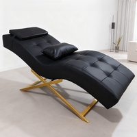 Table de massage et de soin esthétique moderne, portable, pliable et réglable, pour cils et visage, rose, avec design incurvé, pour spa et salon