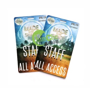 SIN mínimo Cualquier logotipo podría ser una <span class=keywords><strong>tarjeta</strong></span> de identificación de trabajador del personal personalizado VIP All Access <span class=keywords><strong>Pass</strong></span> Badge - Product Image 1