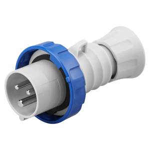 Enchufe Móvil Azul 2P+T 32A 250V IP69 de Plástico con Cableado por Tornillo - Product Image 1