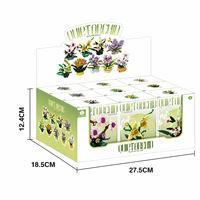 Bloques de Construcción de Flores Mini EPT, 9 Piezas, Juego de Ladrillos de Plantas en Maceta Botánicas PDQ, Decoración Floral para Escritorio, Regalo Creativo