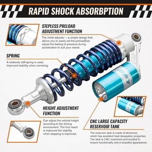 Amortisseurs arrière pour moto ZCLH 12,6 pouces 320 mm pour Suzuki Kawasaki Yamaha ATV Go Kart <span class=keywords><strong>Quad</strong></span> Bleu Argent - Product Image 3