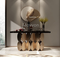 Table de porche de style luxe léger Table console d'entrée simple post-moderne avec dessus en marbre