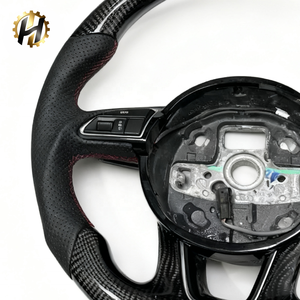 Volant de course HZ Racing ECR en fibre de carbone à fond plat, conçu sur mesure, rouge, pour <span class=keywords><strong>Audi</strong></span> A3/A4 B9/<span class=keywords><strong>A5</strong></span> RS3/RS4/RS5/S3/S4 - Product Image 3