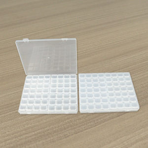 Nail Art Storage Box 56 Compartments Clear Plastic Desktop Organizer Jewelry Rhinestone Glitter Case With Lid - Product Image 1