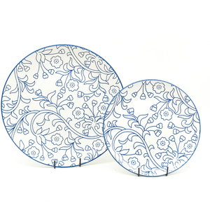 Juego <span class=keywords><strong>de</strong></span> cena <span class=keywords><strong>de</strong></span> <span class=keywords><strong>gres</strong></span> moderno y elegante <span class=keywords><strong>de</strong></span> 18 piezas con patrón <span class=keywords><strong>de</strong></span> flores <span class=keywords><strong>de</strong></span> almohadilla y decoración <span class=keywords><strong>de</strong></span> borde Estilo nórdico muestras gratis para ver - Product Image 2