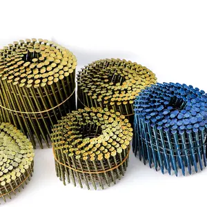 Chiodi a spirale rivestiti di zinco gialli della vite fascicolata verniciati materiale da costruzione per i chiodi pneumatici del tetto del Pallet
