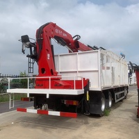 Camion-grue articulée hydraulique HOWO 8x4 de 16 tonnes avec grappin à briques pour le levage de matériaux de construction