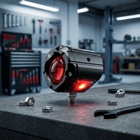 Phare avant LED pour moto 60W, double couleur, style avion, avec fonction d'éclairage d'avertissement