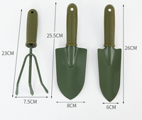 Ensemble d'outils de jardinage 3 pièces en acier au carbone : truelle, pelle de transplantation, cultivateur, râteau pour la plantation et le creusement