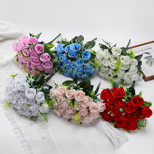 24 teste di rose rose artificiali decorano <span class=keywords><strong>la</strong></span> scena della festa di nozze con fiori artificiali - Product Image 1