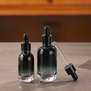 Flacon compte-gouttes en verre transparent noir dégradé 10ml 20ml 30ml 50ml 100ml <span class=keywords><strong>pour</strong></span> sérum de soin de la peau et gouttes oculaires - Product Image 3
