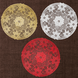 เสื่อปูรองแต่งงานทำจากพีวีซีปรับแต่งได้มี2025เสื่อและแผ่นรองจานกลวงสีบรอนซ์กันน้ำได้อเนกประสงค์ - Product Image 5