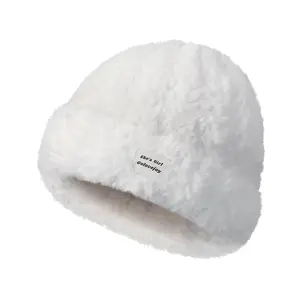 Designer Logo Women's Plush Ski Hat Warm and Windproof Imitation Rabbit Fur for Fishing and Autumn/Winter Anti-Static Pill