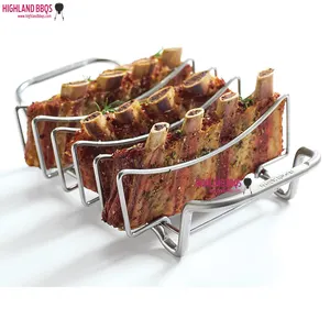 Rib Roaster Rack Nonstick BBQ Grill Chicken Rib Roaster Rack Rib Rack For Grilling