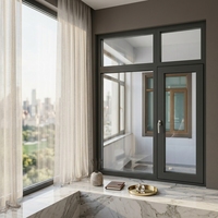 Fenêtres en aluminium série 80 à verre Low-E à haute efficacité énergétique, isolation thermique horizontale, insonorisation pour extérieur