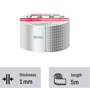 Ruban Butyle en Aluminium Formule Avancée, Adhérence Forte, Membrane Étanche, Résistant à la Chaleur et à la Corrosion pour l'Étanchéité des Toitures et Tuyaux Extérieurs - Product Image 4