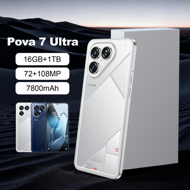 Wholesale Pova 7 Ultra 5G Phone 16GB+1TB Extra Storage 72MP+108MP HD Camera Android 15.0 Unlocked Mobile Phone