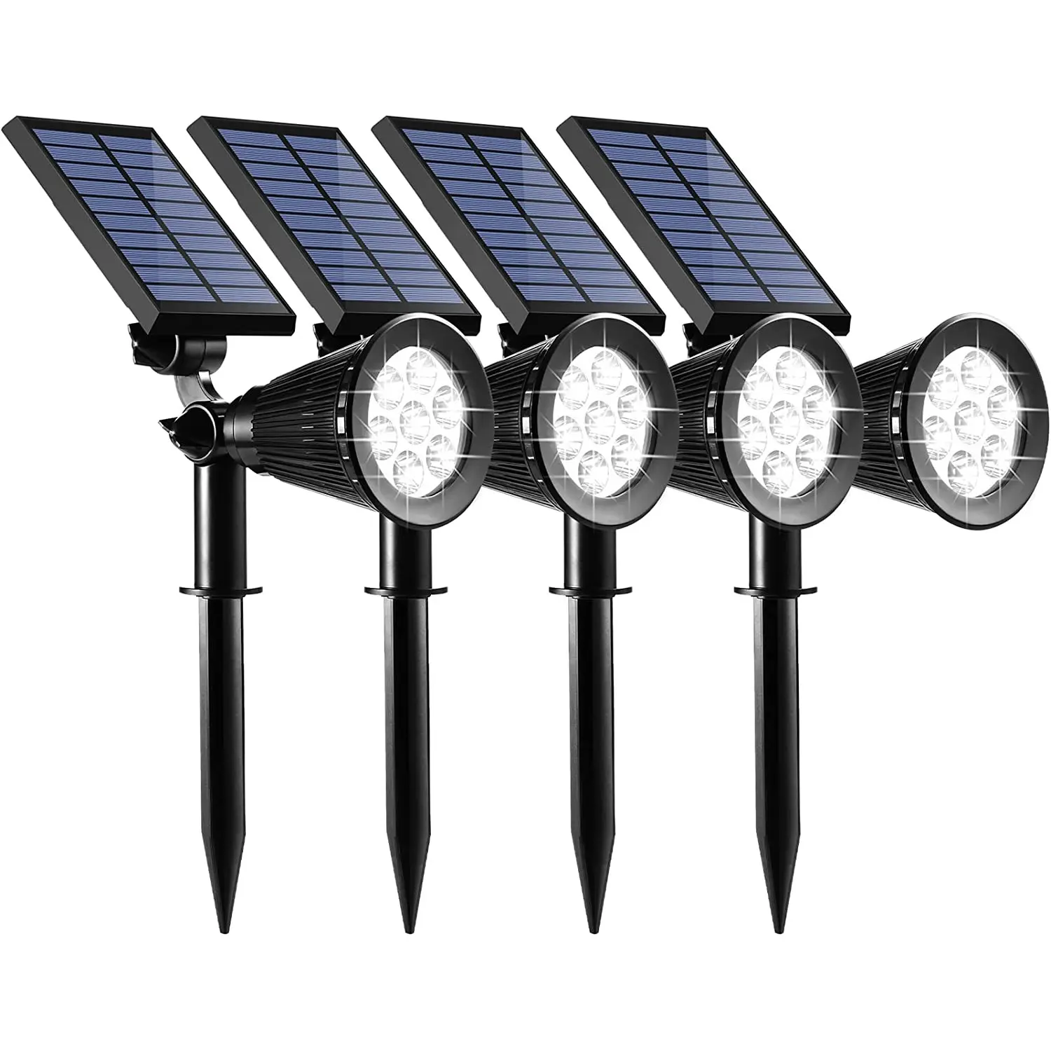 ソーラースポットライト屋外2-in-1色調整可能7 LED防水セキュリティライトソーラースポットライト芝生ステップウォークウェイガーデン