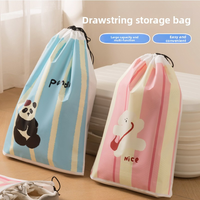 Sac de rangement à cordon de serrage Mignon imprimé rayé Voyage EVA Articles de toilette Sous-vêtements Rangement Chaussures Cartoon Grande Capacité Imperméable