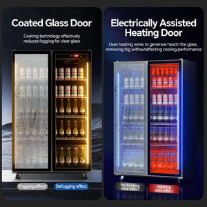 Réfrigérateur Led pour boissons avec porte vitrée Congélateur commercial pour boissons Matériel de réfrigération 2 3 4 Portes verticales en verre - Product Image 3