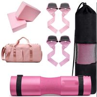 Set de Accesorios Personalizados para Gimnasio: Almohadilla para Barra, Correas de Tobillo, Bandas de Resistencia para Cadera, Correas de Levantamiento para Entrenamiento con Pesas