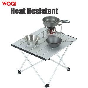 Table de camping pliable Woqi en aluminium 41x34,5 cm, table de pique-nique portable pour extérieur et plage avec sac de transport - Product Image 3