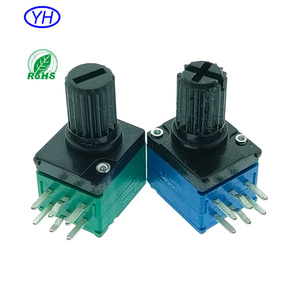 Potentiomètre rotatif à axe plastique 9 mm, 6 broches, double canal stéréo, A50k B10k B20kB 50k B100k 500k B103 20k 100k pour amplificateur de voiture - Product Image 5