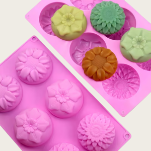 <span class=keywords><strong>Moule</strong></span> à <span class=keywords><strong>mini</strong></span>-muffins en <span class=keywords><strong>silicone</strong></span> écologique fait à la main, 6 cavités, forme de fleur, accessoires de pâtisserie DIY, <span class=keywords><strong>moule</strong></span> pour chocolat/gâteau/savon - Product Image 3