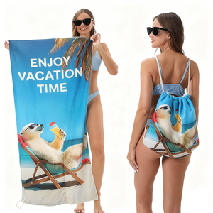 Serviettes de <span class=keywords><strong>plage</strong></span> d'été personnalisées de luxe <span class=keywords><strong>avec</strong></span> impression numérique d'<span class=keywords><strong>ours</strong></span> <span class=keywords><strong>polaire</strong></span>, séchage rapide, grande serviette de <span class=keywords><strong>plage</strong></span> en microfibre <span class=keywords><strong>avec</strong></span> sac - Product Image 1