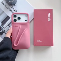 Étui de téléphone portable en silicone imperméable et antichoc de style rouge à lèvres FULINTE pour 17/16/15/14/13/12/11 Pro Max