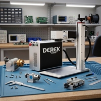 DEREK Nueva Máquina de Marcado Láser de Fibra Galvo con Grabado a Color 3D con IA de 20W/30W/50W/100W para Joyería Metálica