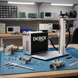 <span class=keywords><strong>DEREK</strong></span> Nueva Máquina de Marcado Láser de Fibra Galvo con Grabado a Color 3D con IA de 20W/30W/50W/100W para Joyería Metálica - Product Image 1
