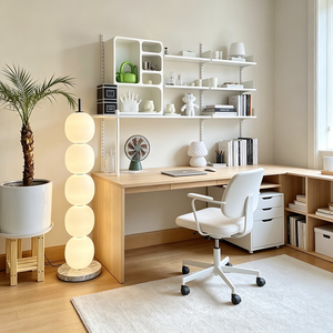 <span class=keywords><strong>Lampada</strong></span> da Terra Minimalista Stile Mid-Century con Globo Sovrapposto, Base in Marmo e Vetro Opaco per Arredamento Interno Soggiorno - Product Image 5