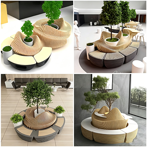 Banco de FRP Resistente a los Rayos UV, Silla de Espera Pública Duradera, Taburete Resistente a la Intemperie para Parques Comunitarios - Product Image 5