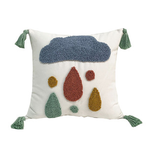 Fábrica personalizada punzón aguja bordado <span class=keywords><strong>Luna</strong></span> soleado cojines funda hogar Decoración sofá dispersión funda de almohada - Product Image 5