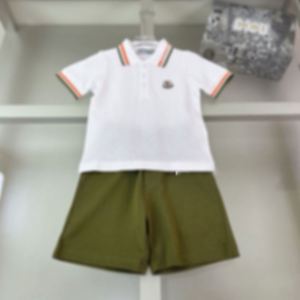 Nouvel ensemble de vêtements en coton pour enfants, col perlé, pantalon d'été à manches courtes, style sport, motif color block - Product Image 6