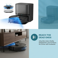 Robot aspirateur intelligent électrique eau et poussière, balayage et lavage, filtre HEPA, réservoir d'eau, contrôlé par application, batterie Li-Ion, pour maison et garage, automatique