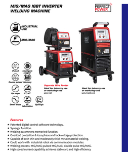 <span class=keywords><strong>M</strong></span>áquina de Soldadura Eléctrica Portátil de Doble Pulso <span class=keywords><strong>MIG</strong></span>/MAG IGBT PERFECT POWER con Alimentador de Alambre Separado <span class=keywords><strong>MIG</strong></span>-280 para ALUMINIO - Product Image 5