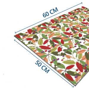 Tapis de cuisine en polypropylène non tissé absorbant de style ferme, récolte d'automne, épaisseur 1 mm, avec dos adhésif imperméable pour - Product Image 1