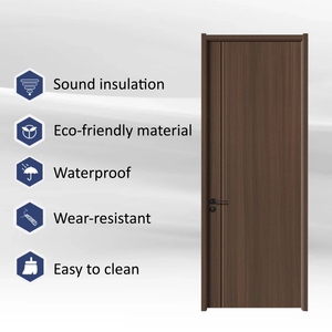 Puerta Interior Moderna de Madera Sólida, Puerta de Entrada Blanca con Detalles en Aluminio y Madera - Product Image 2