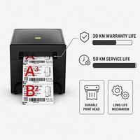 Imprimante thermique d'étiquettes de bijoux de bureau 3 pouces 80 mm bicolore 203 dpi sans encre pour étiquettes de prix de boutiques et de chaînes