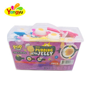 Pudín de gelatina frito con sabor a fruta en forma de huevo para niños empaquetado en una botella con dulces en una caja - Product Image 4