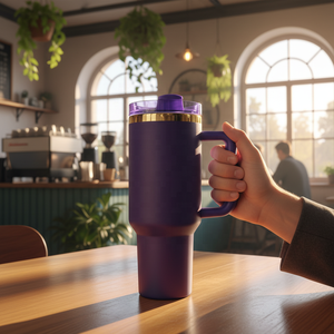 Termo <span class=keywords><strong>de</strong></span> Acero Inoxidable <span class=keywords><strong>de</strong></span> 40 oz con Aislamiento al Vacío, Asa y Pajita, Aislamiento Térmico <span class=keywords><strong>de</strong></span> 6 a 12 Horas para Uso en Exteriores y Oficina - Product Image 2