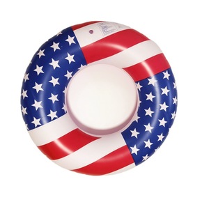 American Flag Inflatable Swimming Ring 90Cm Adult Pool Float Beach Ring PVC <b>Material</b> Resort Hotel Use - Product Image 1